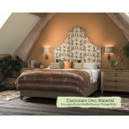 Kingsize Rum Headboard in Porcupine Rocks Giraffe Blossom