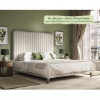 Small Double Faray Grand Bed in Ian Mankin Devon Stripe Cream