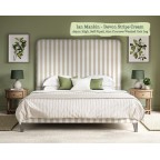 Small Double Faray Grand Bed in Ian Mankin Devon Stripe Cream