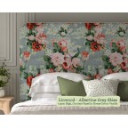 Small Double Faray Headboard in Linwood Albertine Grey Skies