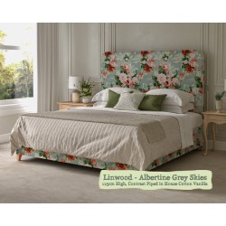 Emperor Faray Headboard in Linwood Albertine Grey Skies
