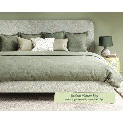 Double Faray Grand Bed Basket Weave Sky 116cm Backtacked 6ins Leg