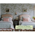 Single Headboard Caldey Colefax & Fowler Elmscott Stripe Red Green Contrast Piped in Manuel Canovas Nura Terracotta