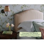 Single Headboard Caldey Colefax & Fowler Elmscott Stripe Red Green Contrast Piped in Manuel Canovas Nura Terracotta