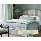 Single Headboard Caldey Colefax & Fowler Porth Stripe 30ins Hand Embroidery