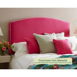 Double Caldey Headboard Customers Own Material 30ins Removable Cover Contrast Piped in HC Vanilla