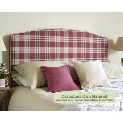 Super King Headboard Caldey Customers Own Material 30ins Fixed Cover Contrast Piped HC Vanilla
