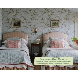Single Bed Caldey Colefax & Fowler Elmscott Stripe Red Green Contrast Piped Manuel Canovas Nura Terracotta