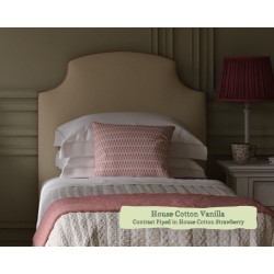 Single Headboard Puffin House Cotton Vanilla Contrast Piped in House Cotton Strawberry