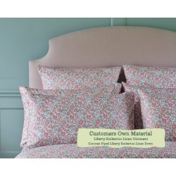 Kingsize Headboard Puffin Liberty Emberton Linen Ointment Contrast Piped Liberty Emberton Linen Down