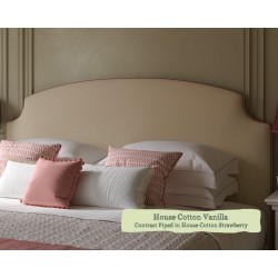 Super King Headboard Puffin House Cotton Vanilla Contrast Piped House Cotton Strawberry
