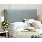 Single Headboard Harris Customers Own Material Contrast Piped House Cotton Vanilla 77cmH Removable Cover