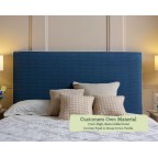 Small Double Headboard Harris Customers Own Material Contrast Piped House Cotton Vanilla 77cmH Removable Cover