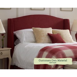 Small Double Headboard Winged Caldey Customers Own Material Self Piped