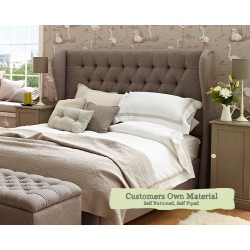 Single Headboard Winged Iona Customers Own Material Self Buttoned Self Piped