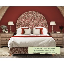 Small Double Headboard Mousa Rapture & Wright Majolica Voodoo Contrast Piped House Cotton Vanilla