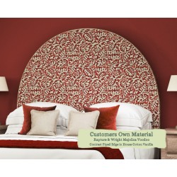 Small Double Headboard Mousa Rapture & Wright Majolica Voodoo Contrast Piped House Cotton Vanilla