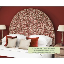 Super King Headboard Mousa Rapture & Wright Majolica Voodoo Contrast Piped House Cotton Vanilla