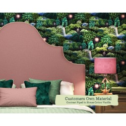 Emperor Headboard Samson Customers Own Material Contrast Piped House Cotton Vanilla