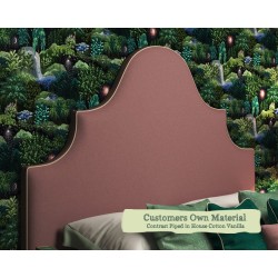 Kingsize Headboard Samson Customers Own Material Contrast Piped House Cotton Vanilla