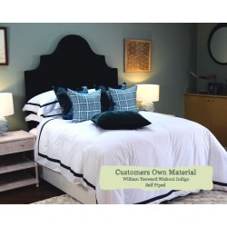 Small Double Headboard Samson William Yeoward Nizhoni Indigo Self Piped