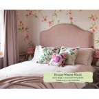 Super King Headboard Barra House Weave Blush 97cm Height 11mm Gold Strip Studs