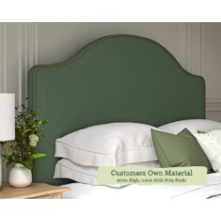 Super King Headboard Barra Customers Own Material 97cm Height 11mm Gold Strip Studs