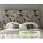 Super King Headboard Faray Linwood Albertine Grey Skies 115cm Height Contrast Piped House Cotton Vanilla