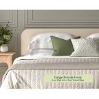 Super King Headboard Faray Large Boucle Ivory 61cm Height Back Tacked Edge