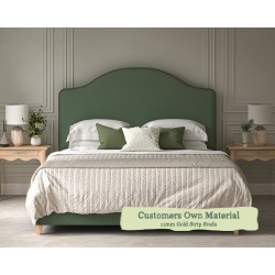 Kingsize Bed Barra Customers Own Material 11mm Gold Strip Studs