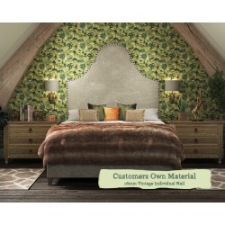 Small Double Headboard Rum Customers Own Material 16mm Vintage Individual Nail