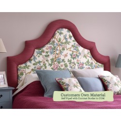 Double Headboard Bryher Customers Own Material Self Piped Contrast Border Customers Own Material