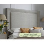 Kingsize Headboard Ghia House Weave Cloud 115cm High Contrast Piped House Cotton Vanilla