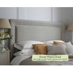 Kingsize Headboard Ghia House Weave Cloud 89cm High Contrast Piped House Cotton Vanilla
