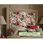 Kingsize Headboard Ghia Centre Panel Customers Own Material 115cm High Contrast Border House Cotton Vanilla