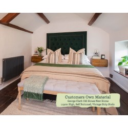 Double Headboard Easdale George Clark Old House New Home 115cm High Self Buttoned Vintage Strip Studs