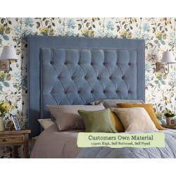 Kingsize Headboard Easdale Customers Own Material 115cmH Self Buttoned Self Piped
