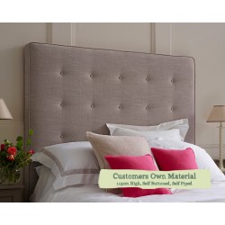 Single Headboard Mull Customers Own Material 115cm High Self Buttoned Self Piped