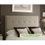 Kingsize Headboard Mull Moon Wool Oatmeal 77cm High Self Buttoned Self Piped