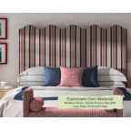 Single Solas Headboard in Mulberry Home Shelter Stripe Indigo/Red