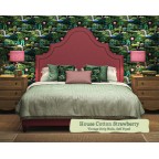 Super King Bed Kerrera House Cotton Strawberry Vintage Strip Studs Self Piped