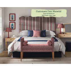 THW Large Brampton Stool in Fermoie Rabanna Red Self Piped Light Legs