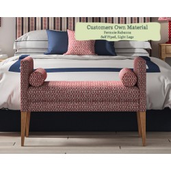 THW Large Brampton Stool in Fermoie Rabanna Red Self Piped Light Legs