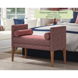 THW Large Brampton Stool in Fermoie Rabanna Red Self Piped Light Legs