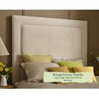 Small Double Headboard Jura House Cotton Vanilla 115cm Plain Centre Panel Self Piped