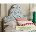 Single Headboard Eigg James Hare Sylvan Blue Green Contrast Piped COM
