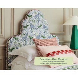 Single Headboard Eigg James Hare Sylvan Blue Green Contrast Piped COM