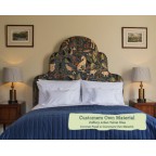 Super King Headboard Eigg Zoffany Arden Velvet Blue Contrast Piped in COM
