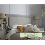 Small Double Bed Ghia House Weave Cloud Low Headend Contrast Piped House Cotton Vanilla