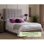 Small Double Bed Mull Customers Own Material 165cm High Headend Low Footend Self Buttoned Self Piped